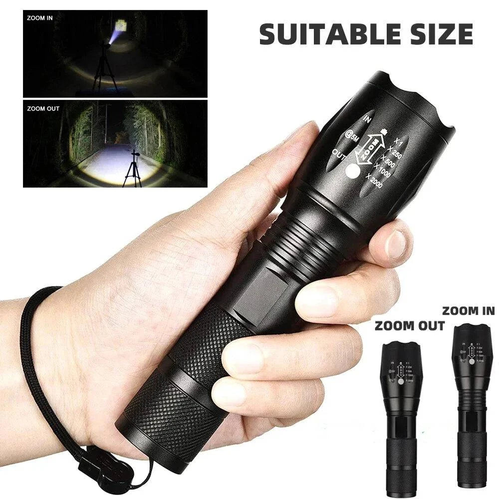 Outdoor handheld Flashlight Small Strong Light Portable Outdoor Rechargeable Super Bright Work Light Multifunctional Flashlight-WAYBIKER