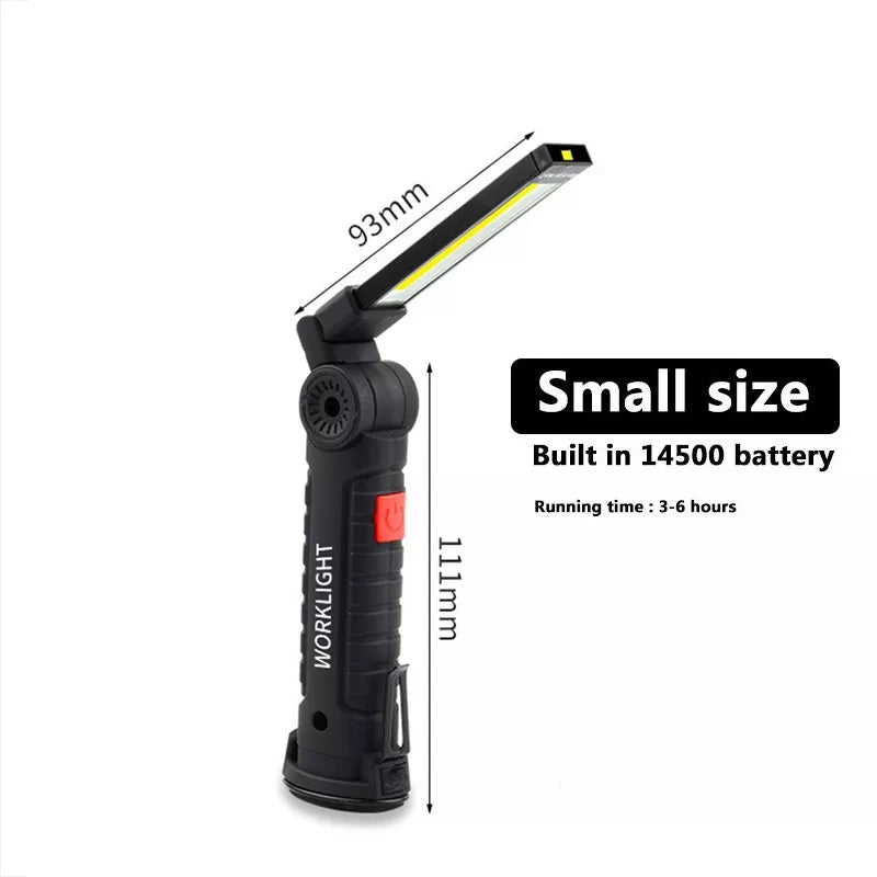 Rechargeable Work Lights LED Work Light Hanging Hook 5 Modes Magnetic USB Rechargeable Flashlight Portable Working Flash Light-WAYBIKER