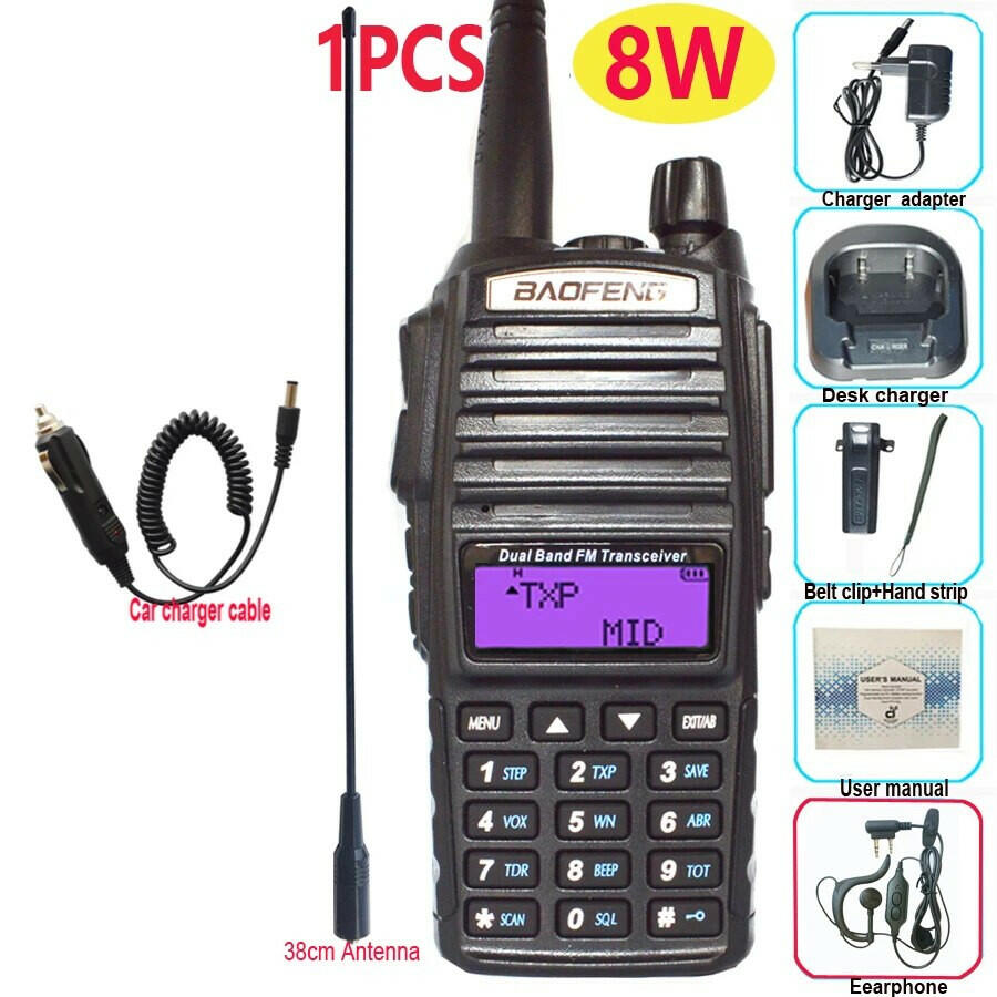 Professional Walkie Talkie UV82 FM Baofeng UV 82 8W Ham Radio Station VHF UHF Transceiver Hunting Radios Amateur Comunicador-WAYBIKER