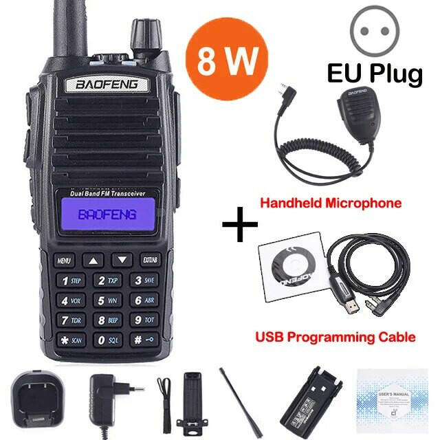 Baofeng Real 8W Portable Radio Walkie Talkie UV-82 Dual PTT Two-way Radio Vhf Uhf Amateur Radio Receiver UV82 Better than UV5R-WAYBIKER