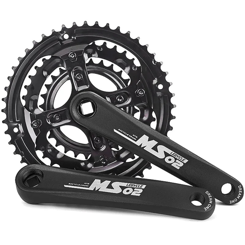 Lebycle Bike Crank mtb mountain bike 24-34-42T Bicycle Crankset 170mm aluminum alloy crank square hole Chainwheel-WAYBIKER