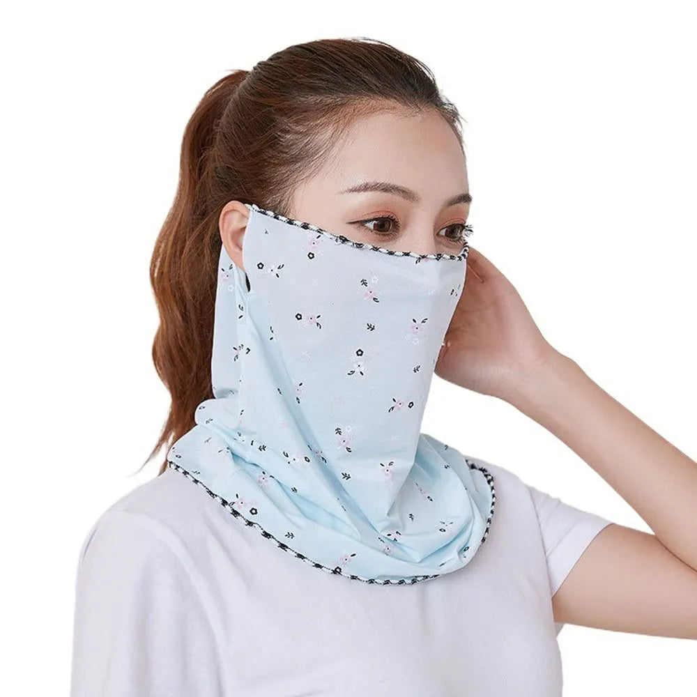 Summer Sunscreen Cycling Mask Breathable Ice Silk UV Protection Face Cover Sunscreen Veil Face Scarves With Neck Flap Outdoor Ri-WAYBIKER