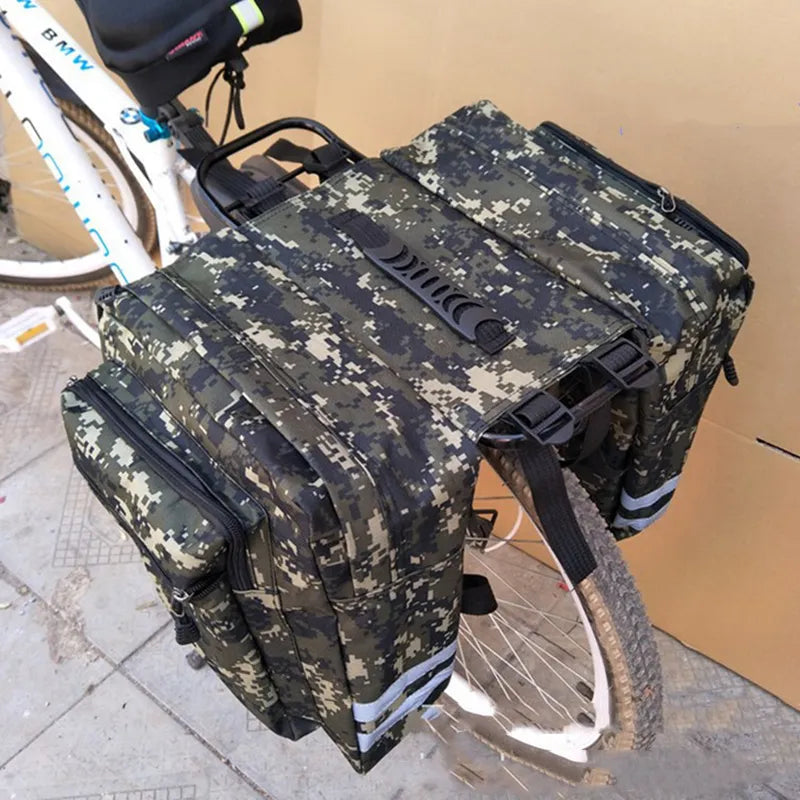 Camo Bike Big Double Pack Mountain Bike Bag Back Pack Bicycle Shelf Bag Camo Double Pack Riding Equipment