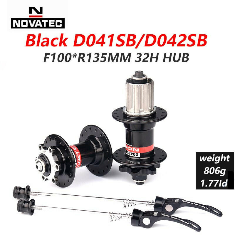 NOVATEC MTB Hub 32 Holes D041SB D042SB Front 100mm Rear 135mm Black HG Standard QR Cube Mountain Bike Hubs 8 9 10 11 12 Speed-WAYBIKER