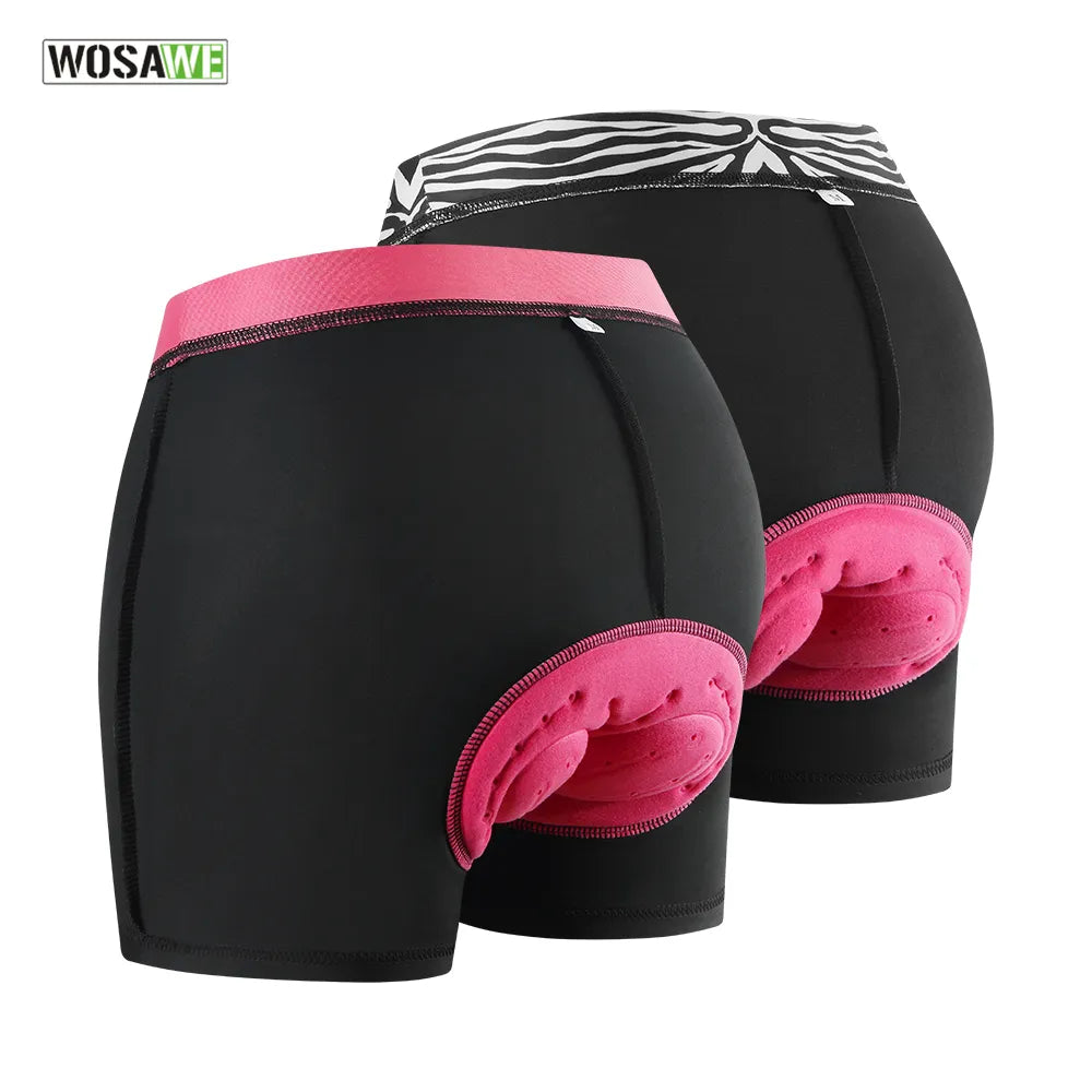 WOSAWE Women Ultra Shorts Breathable Cycling Shorts Gel Pad Shockproof Bicycle Underpant MTB Road Bike Underwear Female Shorts-WAYBIKER