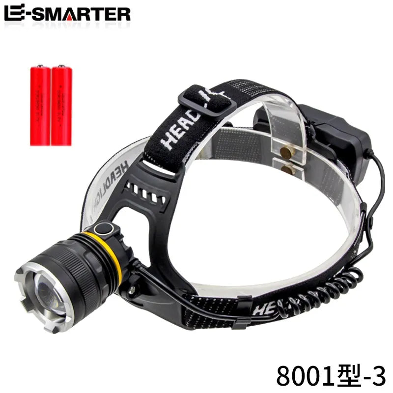 High Power Headlamp Flashlight LED Torch New XHP90 Sensor Headlight 18650 Rechargeable Fishing Camping Lantern-WAYBIKER