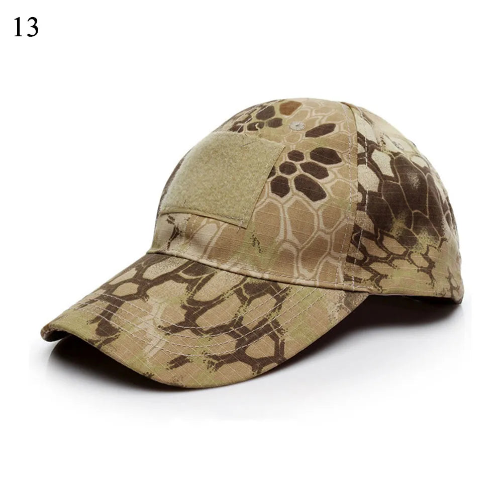 Unisex Outdoor Tactical Military Army Camo Adjustable Baseball Cap Camouflage Men Women Snapback Hat For Cycling Hiking Fishing-WAYBIKER