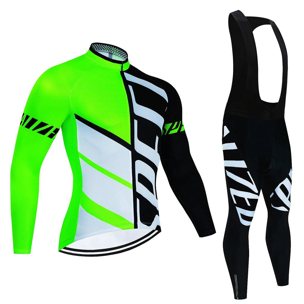 Fualrny Pro Cycling Jersey Set Long Sleeve Breathable MTB Bike Clothes Wear Bicycle Cycling Clothing Ropa Maillot Ciclismo-WAYBIKER