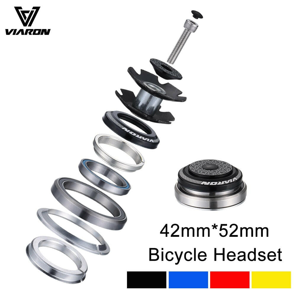 VIARON Bicycle Headset 34-34mm 44-44mm CNC 1 1/8"-1 1/2" MTB Bearing Straight Tapered Tube Fork Steer Column Integrated System