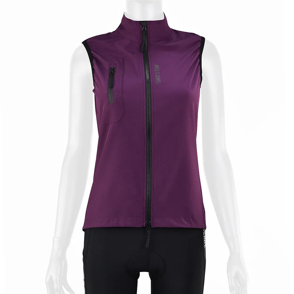 WOSAWE Women's Cycling Vest Windproof Sportswear Sleeveless Quick Dry Road Underwear Comfortable Bicycle For Female Tops Bike