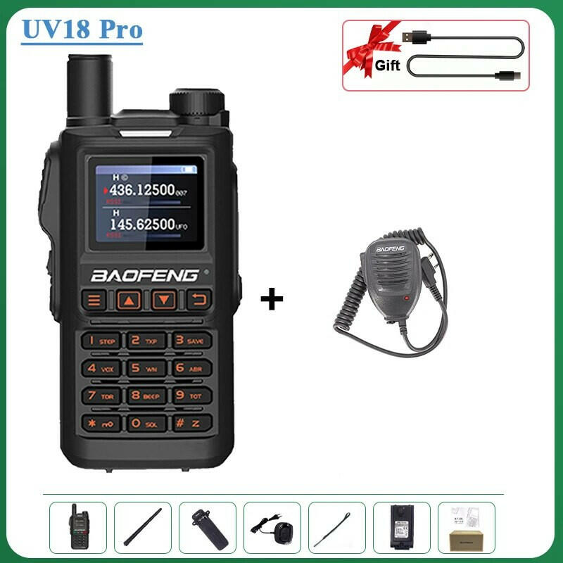 Baofeng UV18 Pro Orange Walkie Talkie 999 Channels 4 Bands UV18i UVi Two Way Radio UV18H L UV-G28 Handheld Transceiver Powerful-WAYBIKER