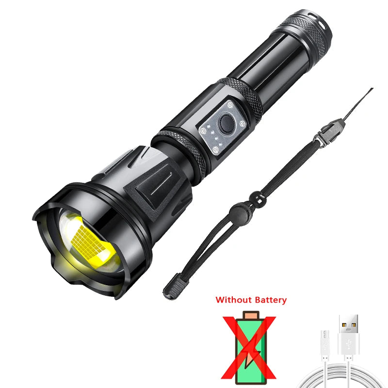 New XHP360 Most Powerful LED Flashlight Torch USB Rechargeable Tactical Flash Light 18650/26650 Waterproof Zoomable Torch