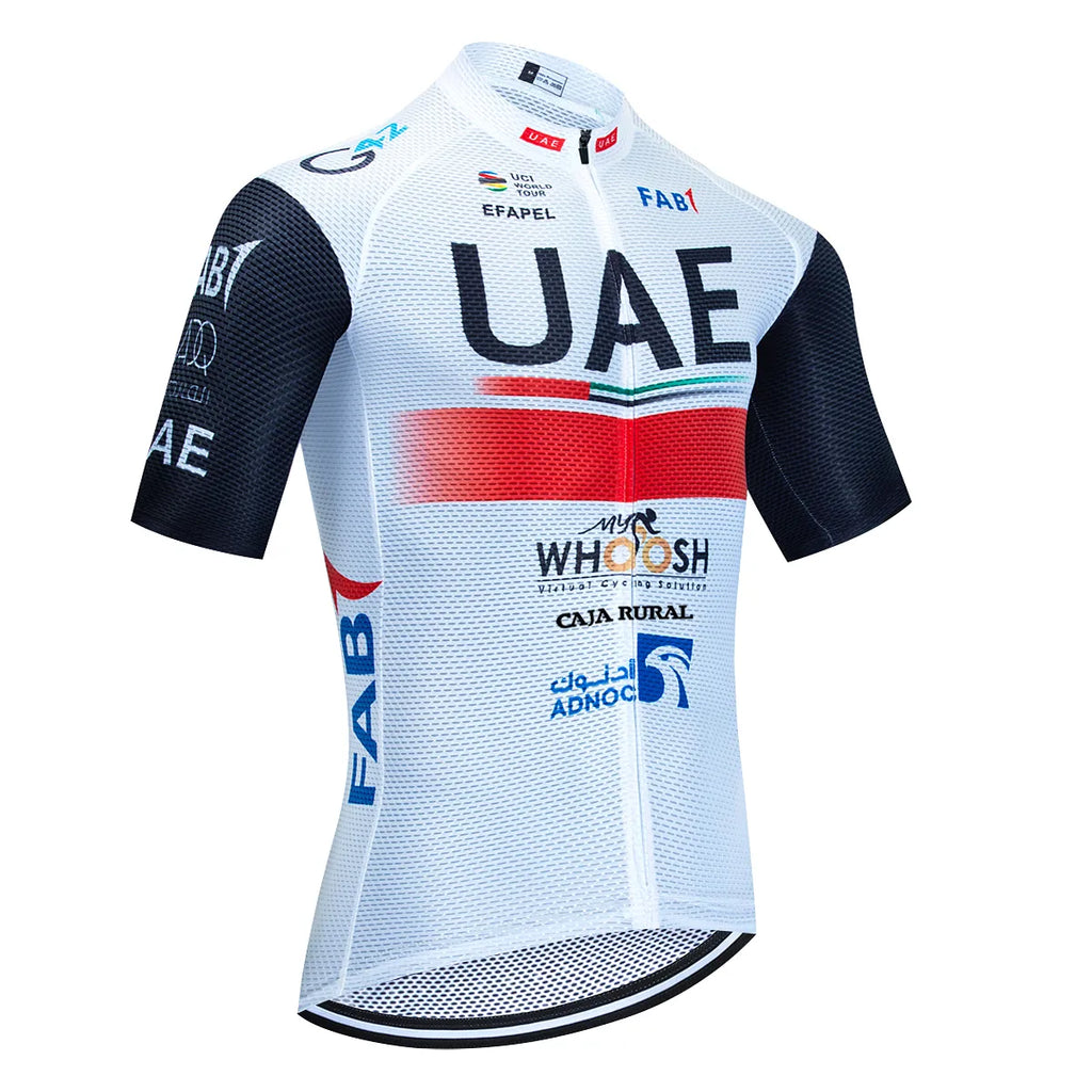 UAE Cycling Jersey Set 2023 Man's Team Short Sleeve Cycling Clothing MTB Bike Uniform Maillot Ropa Ciclismo Summer Bicycle Wear-WAYBIKER