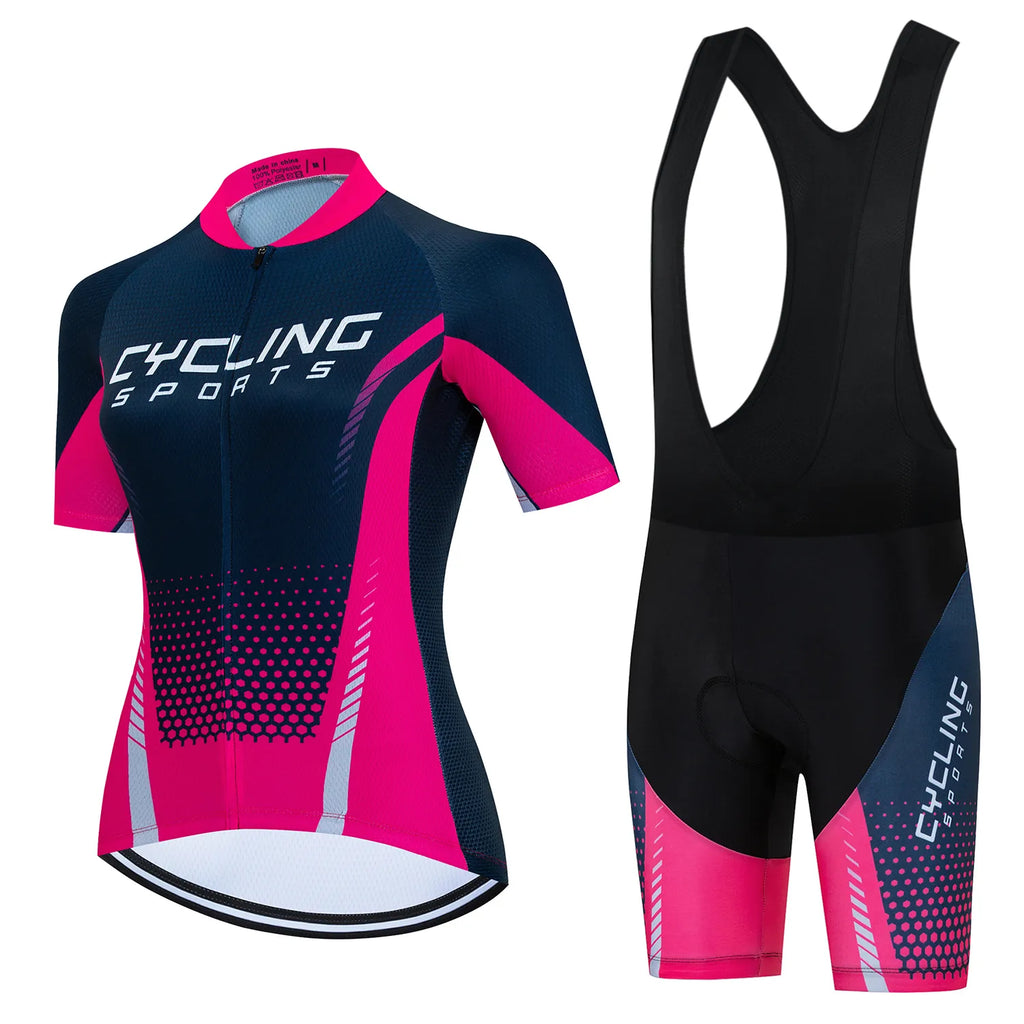 2024 New Women's Cycling Jersey Set Summer Anti-UV Cycling Bicycle Clothing Quick-Dry Mountain Female Bike Clothes Cycling Set-WAYBIKER