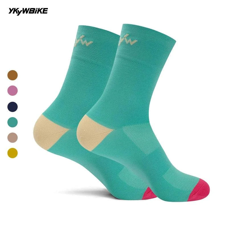 YKYWBIKE Cycling Socks Lightweight Breathable Bike Socks Road Bicycle Socks Running Socks Camping Hiking Sports Socks