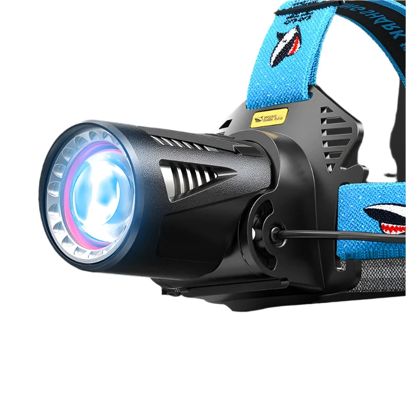 Smiling Shark TD2002 Hign Power Headlamp LED M77 10000LM Headlight Rechargeable Sensor Head Flashlight for Outdoor Hiking-WAYBIKER