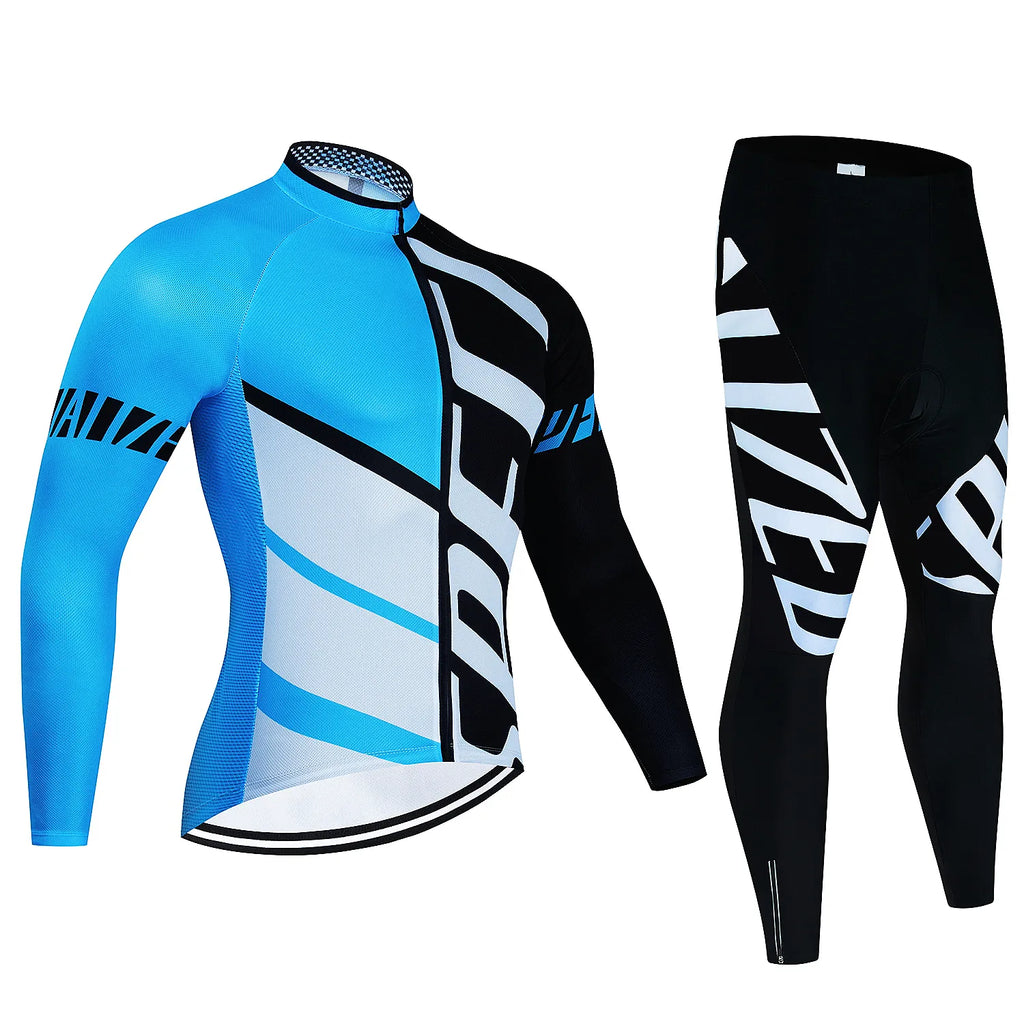 Fualrny Pro Cycling Jersey Set Long Sleeve Breathable MTB Bike Clothes Wear Bicycle Cycling Clothing Ropa Maillot Ciclismo-WAYBIKER