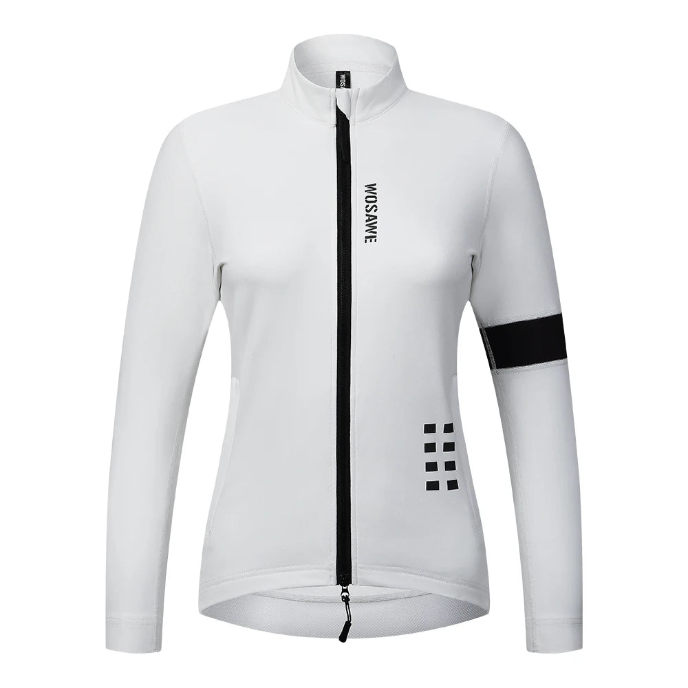 WOSAWE Women Cycling Jerseys Winter Thermal Fleece Long Sleeve Coat Riding Bike Jacket Ropa Ciclismo Cycling Gym Clothes-WAYBIKER