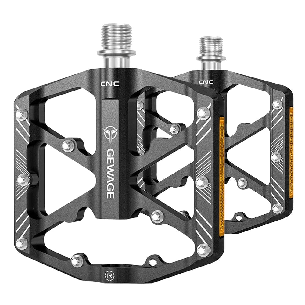 1 Pair Bike Pedals Aluminum Alloy Bicycle Pedals with Reflectors Mountain Bike Pedals Non-Slip Cycling Pedals Platform-WAYBIKER