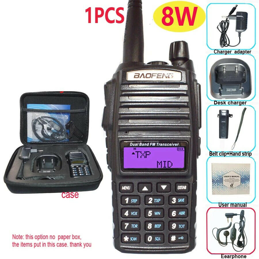 Professional Walkie Talkie UV82 FM Baofeng UV 82 8W Ham Radio Station VHF UHF Transceiver Hunting Radios Amateur Comunicador-WAYBIKER