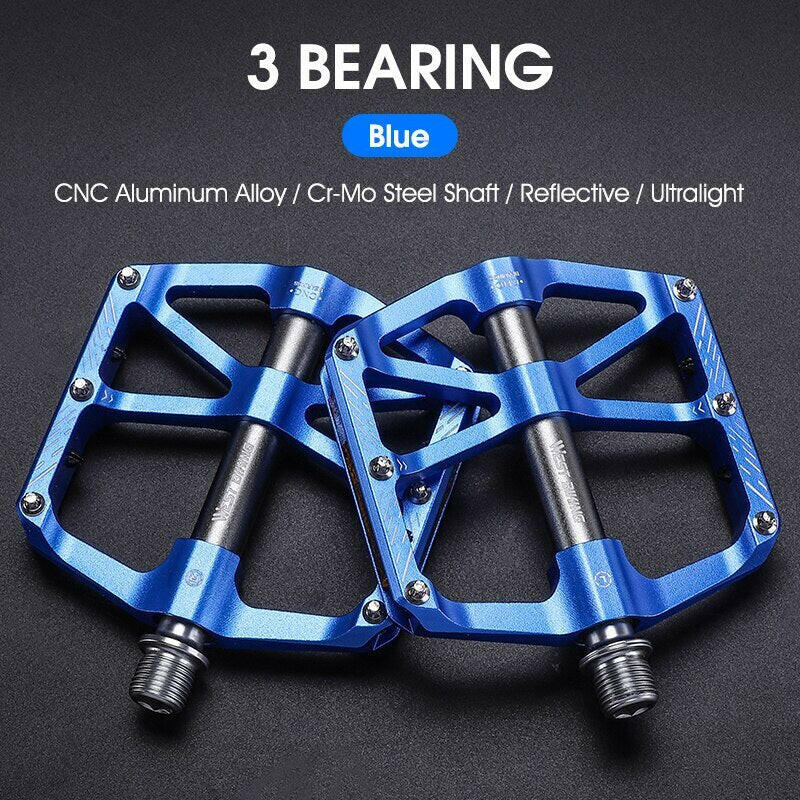 WEST BIKING CNC 3 Bearing Bicycle Pedals Ultralight BMX MTB Road Bike Pedals Non-slip Aluminum Alloy Reflective Cycling Parts-WAYBIKER