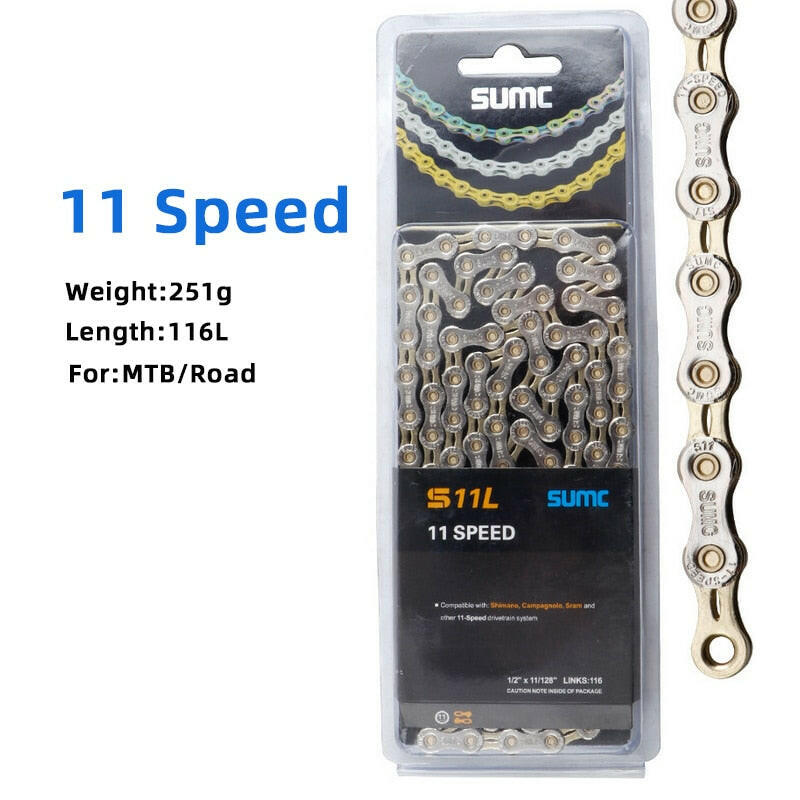 SUMC Bicycle Chain 6/7/8/9/10/11/12 Speed 116 Link 10S 11S 12S  Mountain Road Bike MTB Chains Part Bicycle Accessories-WAYBIKER