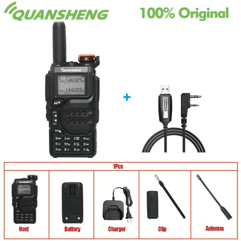 Quansheng Walkie Talkie UV-K5 Long Range Air Dual-Band 2-Way Radio 5W High Power 1600mAh Portable 200 Channel Free TPYE-C Cable-WAYBIKER