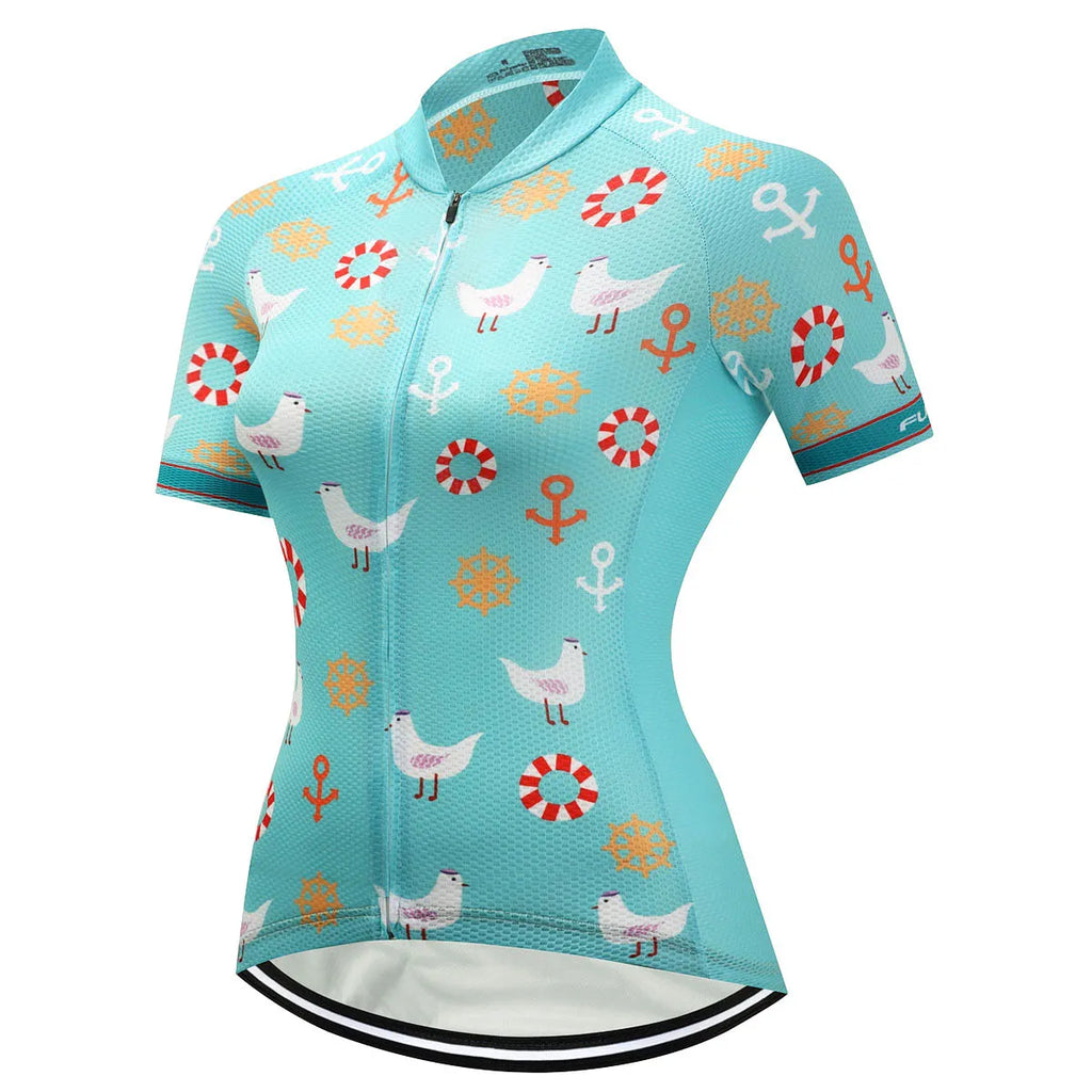 Women's Short Sleeve Cycling Jersey Summer Mountain Bike Outdoor Cycling Clothing Bicycle Clothing Quick-Dry Breathable Clothes-WAYBIKER