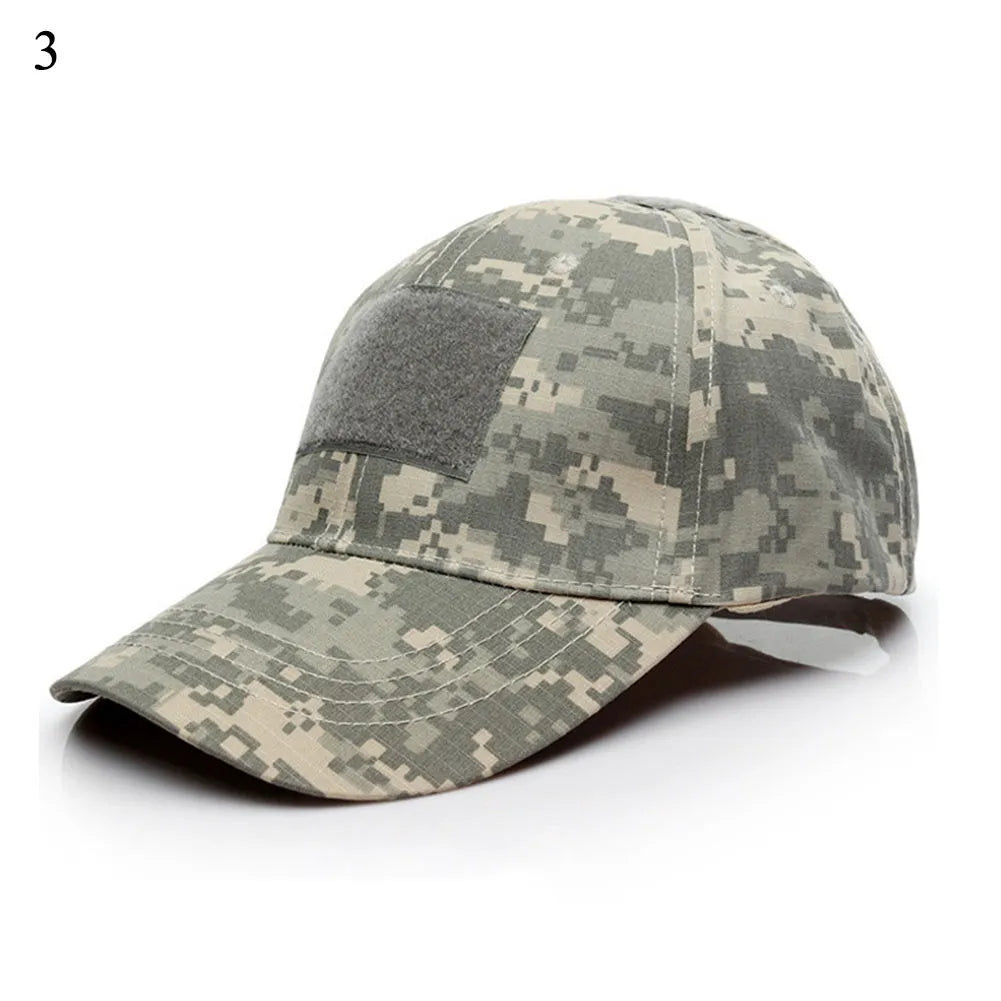 Unisex Outdoor Tactical Military Army Camo Adjustable Baseball Cap Camouflage Men Women Snapback Hat For Cycling Hiking Fishing-WAYBIKER