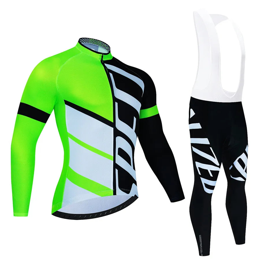 Team Thin Long Sleeve Cycling Jersey Set Ropa Ciclismo Men Bicycle Clothing Suit Jerseys Road Bike Uniform-WAYBIKER