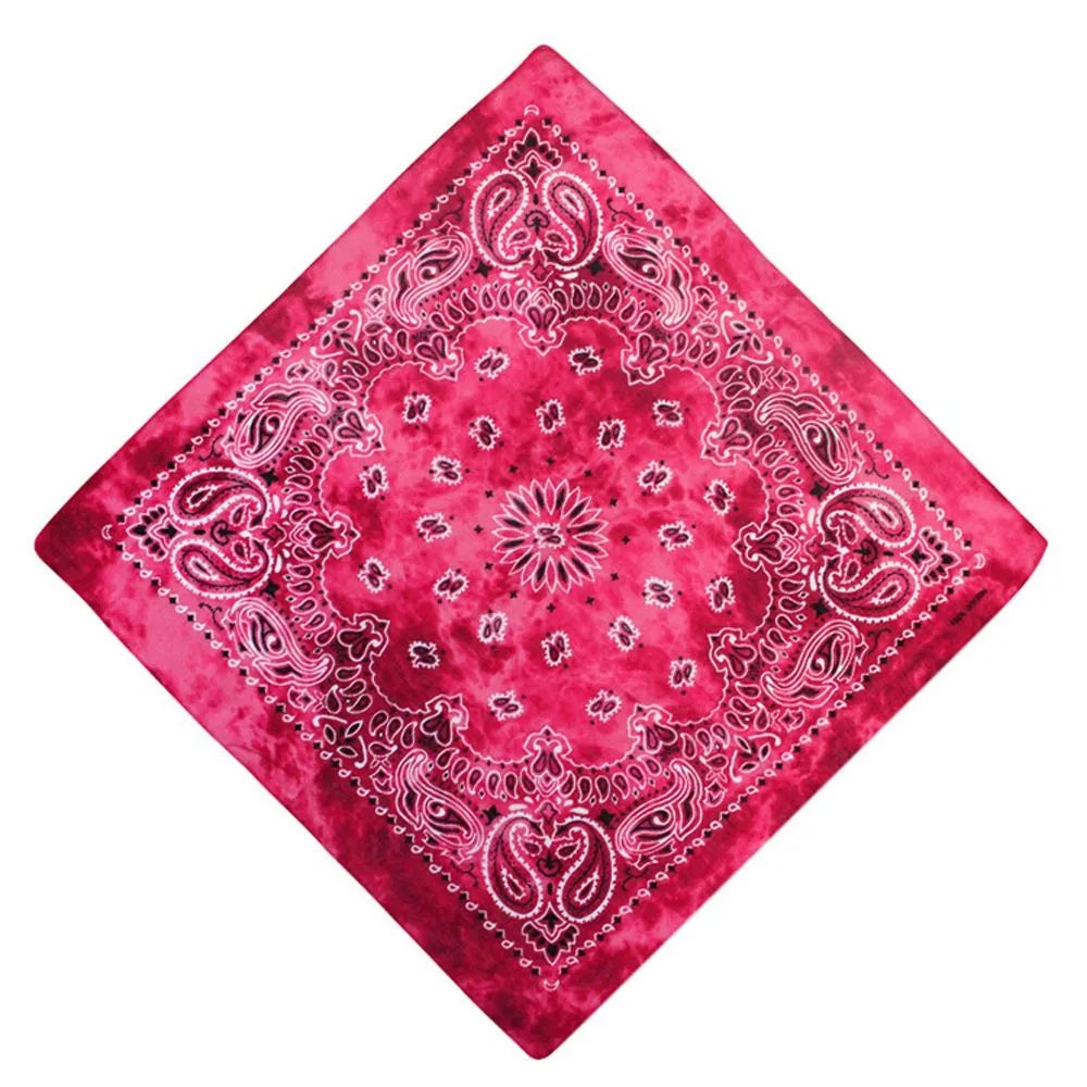 Square Scarf Hair Band Neck Scarf Cotton Bandana Hip Hop Paisley Headband Kerchief Neck Wrap Cashew Tie-dye Seamless Scarves DIY