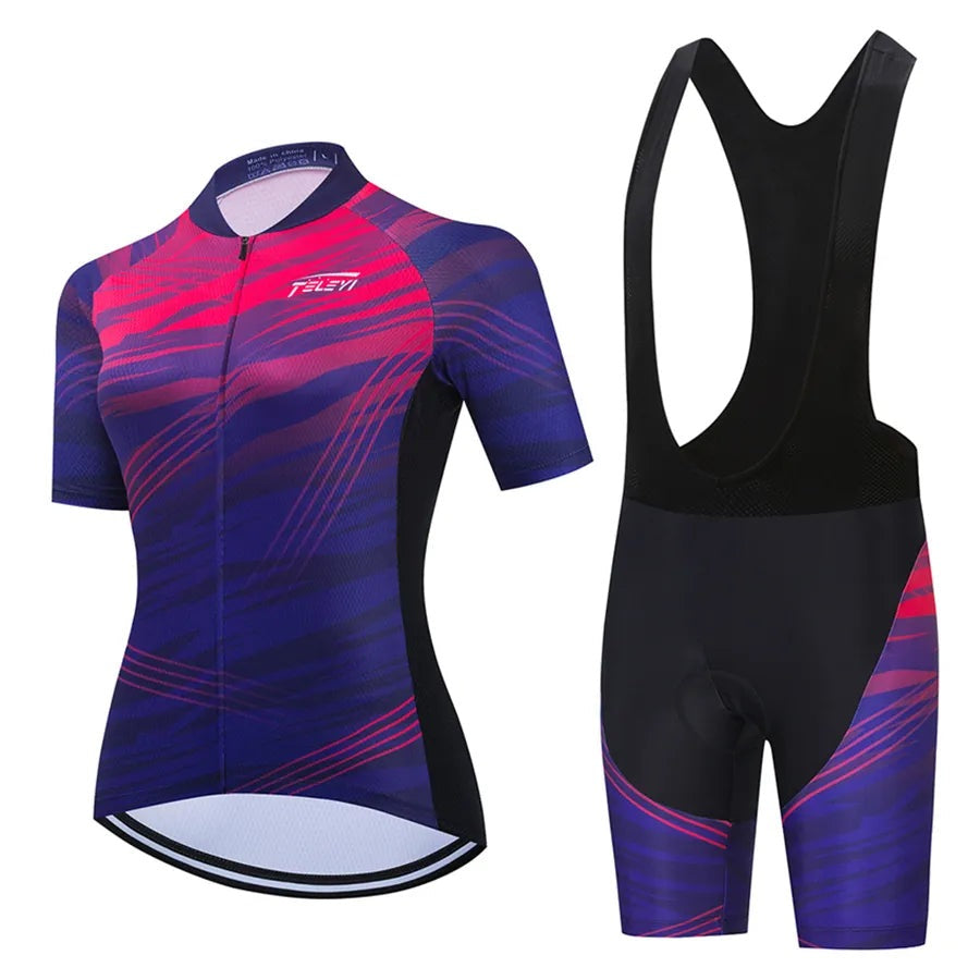 New Summer Women Jerseys Mountian Bike Clothing Racing Bicycle Ropa Ciclismo Girl Cycling Set-WAYBIKER