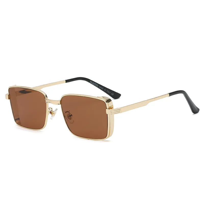 Classic Cycling Square Steampunk Sunglasses Luxury Brand Ourdoor Men Women Retro Rectangle Punk Metal Frame Sun Glasses UV400