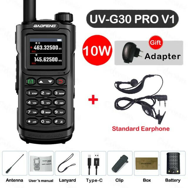 2023 Baofeng UV-G30 Pro V1 10W Walkie Talkie Four Bands Long Range Portable Ham Radios Copy Frequency Waterproof 2-Way Radio Ham-WAYBIKER