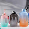 YCALLEY Sport 2l Water Bottle Reminder Silicone Sith Straw Waterbottle Fitness Big Bottles 1500ML / 2300ML / 3800ML 2 liter