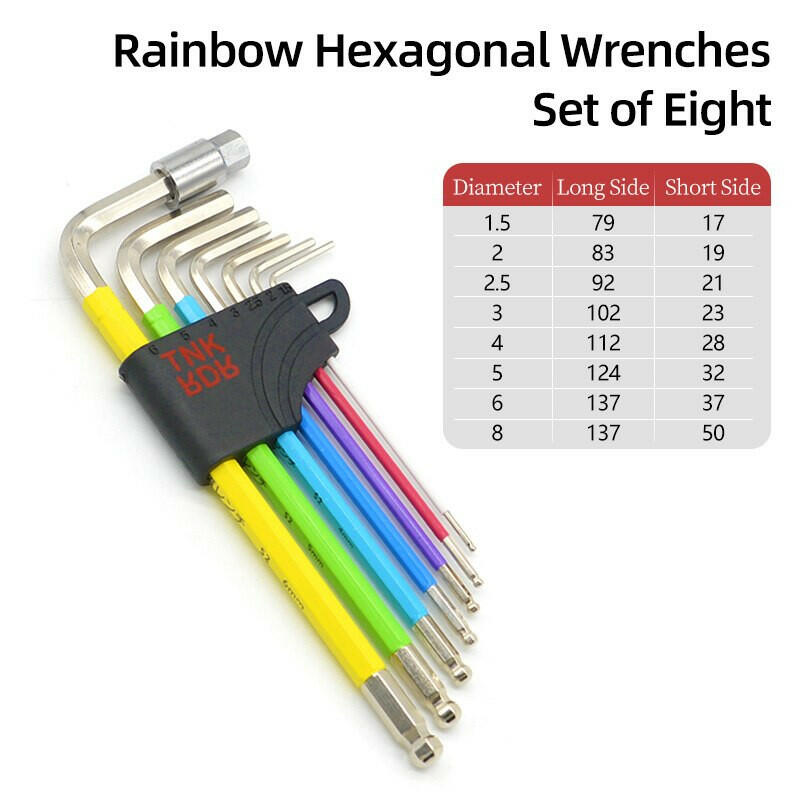 ThinkRider Color Bike Repair Tools L Wrench Bicycle Inner Hexagon Tool Hex Key Wrench Set1.5 2 2.5 3 4 5 6 8 10mm-WAYBIKER