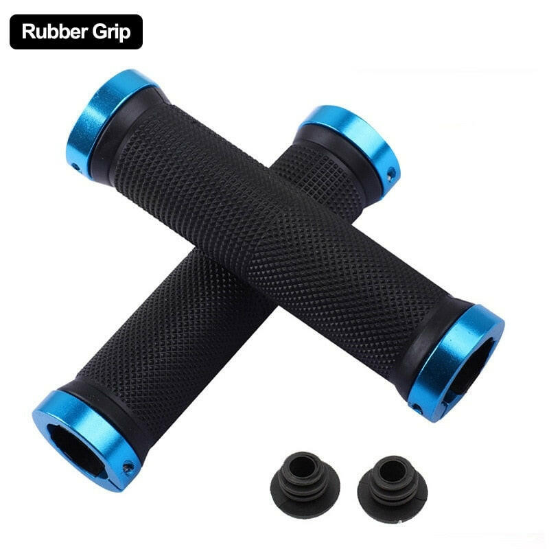 Bicycle Rubber Grips MTB Alloy Lock Bilateral Lock Handlebar Grips Anti Slip Cycling Handlebar Sleeve BMX Bicycle Accessories-WAYBIKER