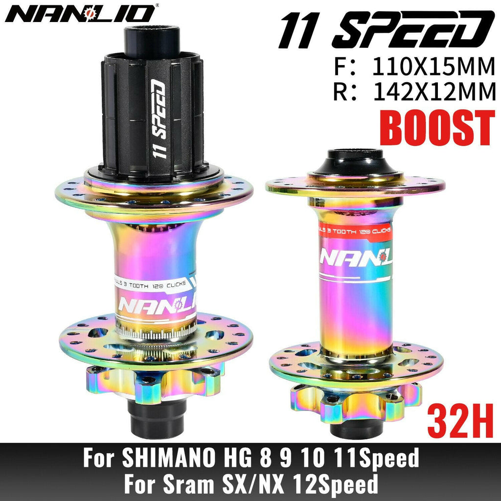 NanLio XM820 Boost Bicycle Hub Front 110x15MM Rear 12x148MM THRU TA 28H 32 Holes HG XD MS 8s 9s 10s 11s 12 Speed E-Bike Part-WAYBIKER