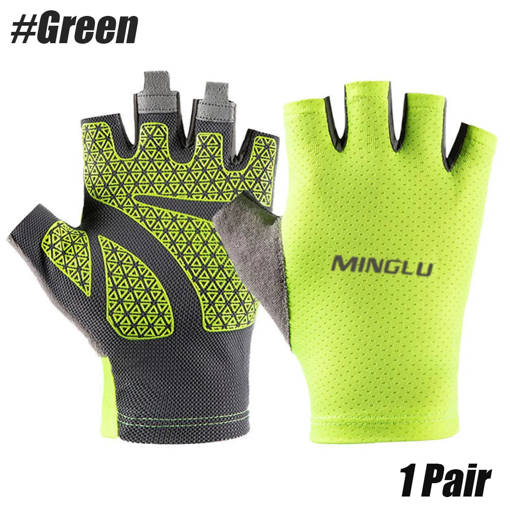 1Pair Cycling Gloves Road Bike Light Weight Padded Half Finger Gloves Biking Bicycle Breathable Anti-Slip Shock-Absorbing Gloves-WAYBIKER