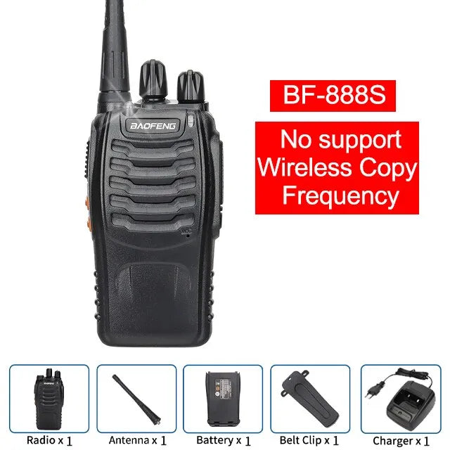 1/2 PCS Baofeng BF 888S Walkie Talkie UHF 400 470MHz 888s Long Range Two Way Ham Radios Transceiver for Hunting Hotel-WAYBIKER