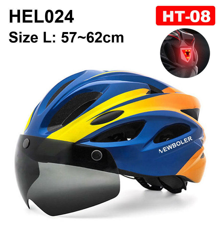 NEWBOLER Cycling Helmet Man Women LED Light Helmet Road Mountain Bike Helmet Lens For Riding Bicycle Sports Skateboard Scooter-WAYBIKER