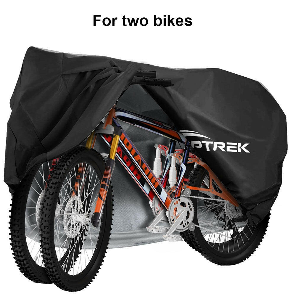 Toptrek Bike Cover 210D Oxford Outdoor Storage Waterproof & Anti-UV Bicycle Cover with Waterproof Membrane for Two Bicycles-WAYBIKER