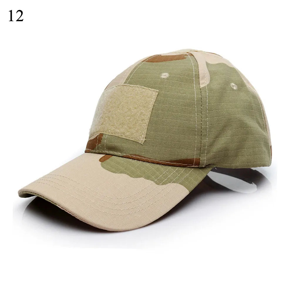 Unisex Outdoor Tactical Military Army Camo Adjustable Baseball Cap Camouflage Men Women Snapback Hat For Cycling Hiking Fishing-WAYBIKER