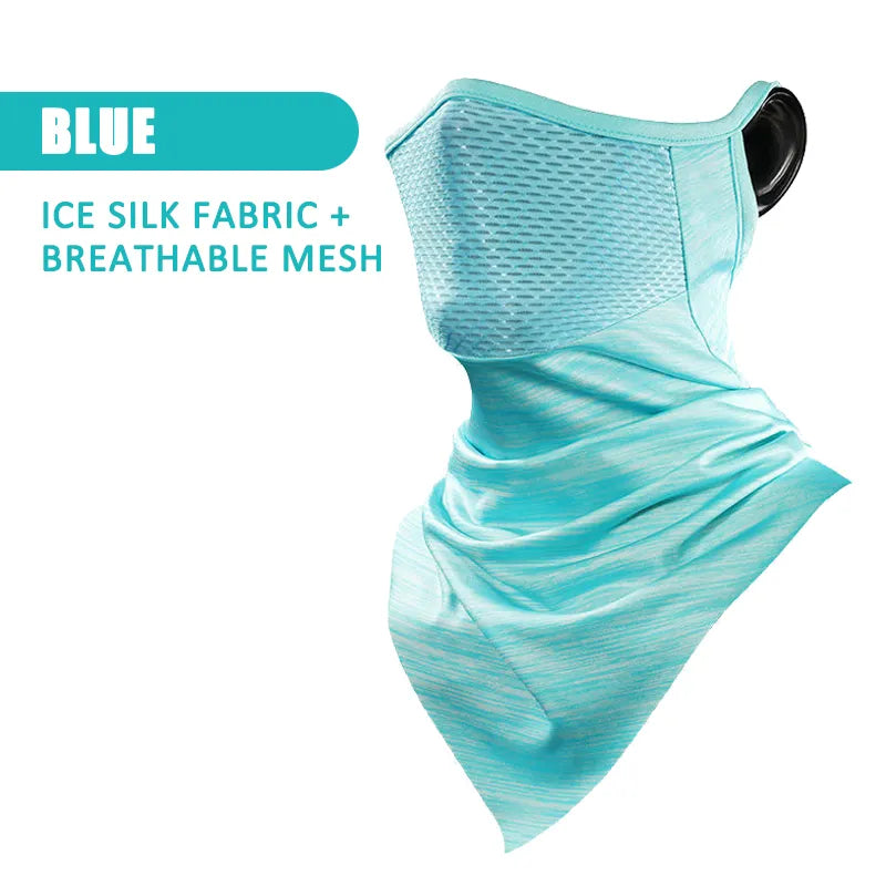 Mask Ice Silk Breathable Anti-UV Cycling Facemask Washable Quick Drying Face Cover Comfortable Fabric Face Mask Sun Protection-WAYBIKER