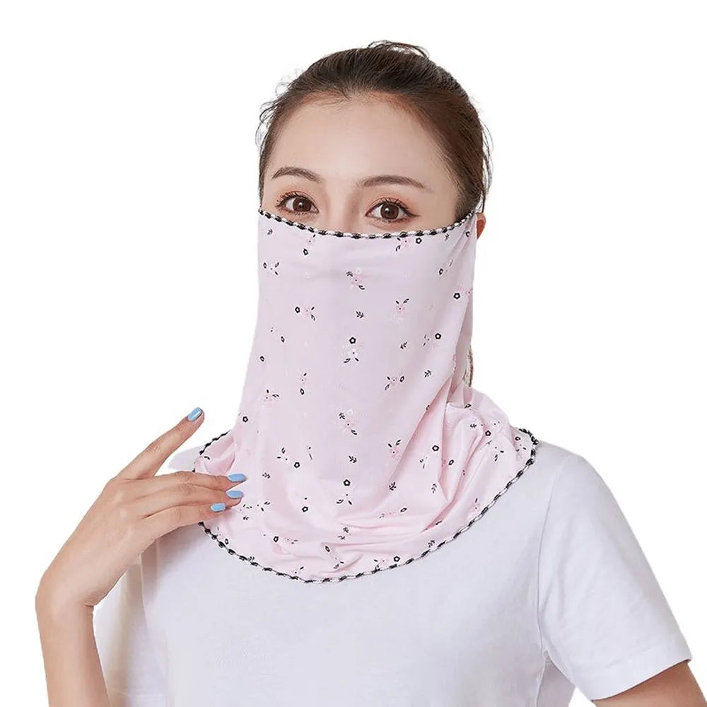 Summer Sunscreen Cycling Mask Breathable Ice Silk UV Protection Face Cover Sunscreen Veil Face Scarves With Neck Flap Outdoor Ri-WAYBIKER