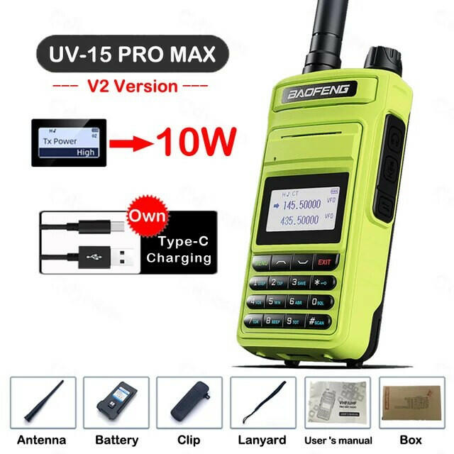 BAOFENG UV-15 Pro Max Walkie Talkie 10W High Power Profesional Handheld Transceiver Dual Band 2Way Hunting Radio Upgrade UV5R 82-WAYBIKER