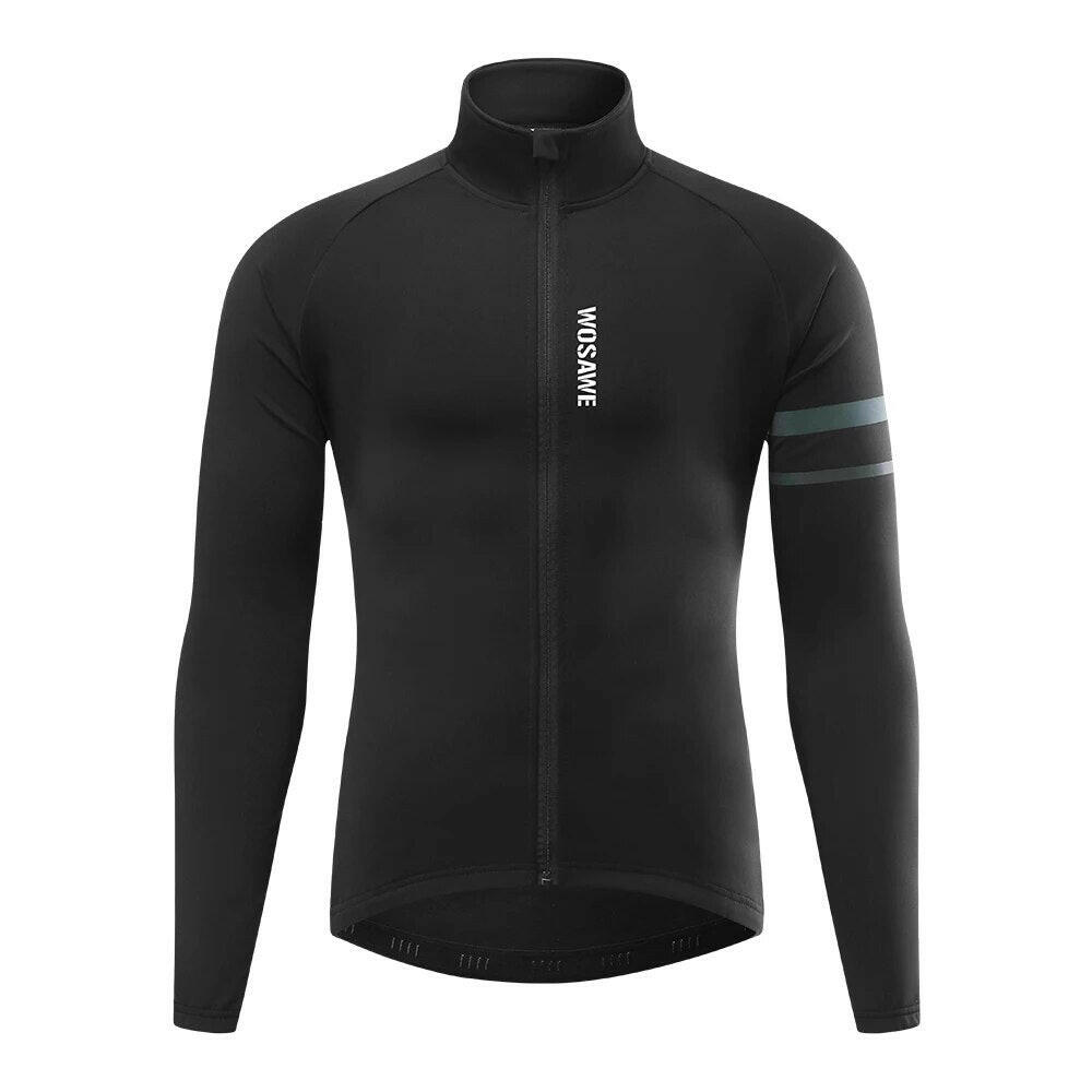 WOSAWE Men'sThermal Winter Cycling Jacket Fleece Lining Long Sleeve Jersey Windproof Running Riding Ciclismo Cycling Clothing-WAYBIKER