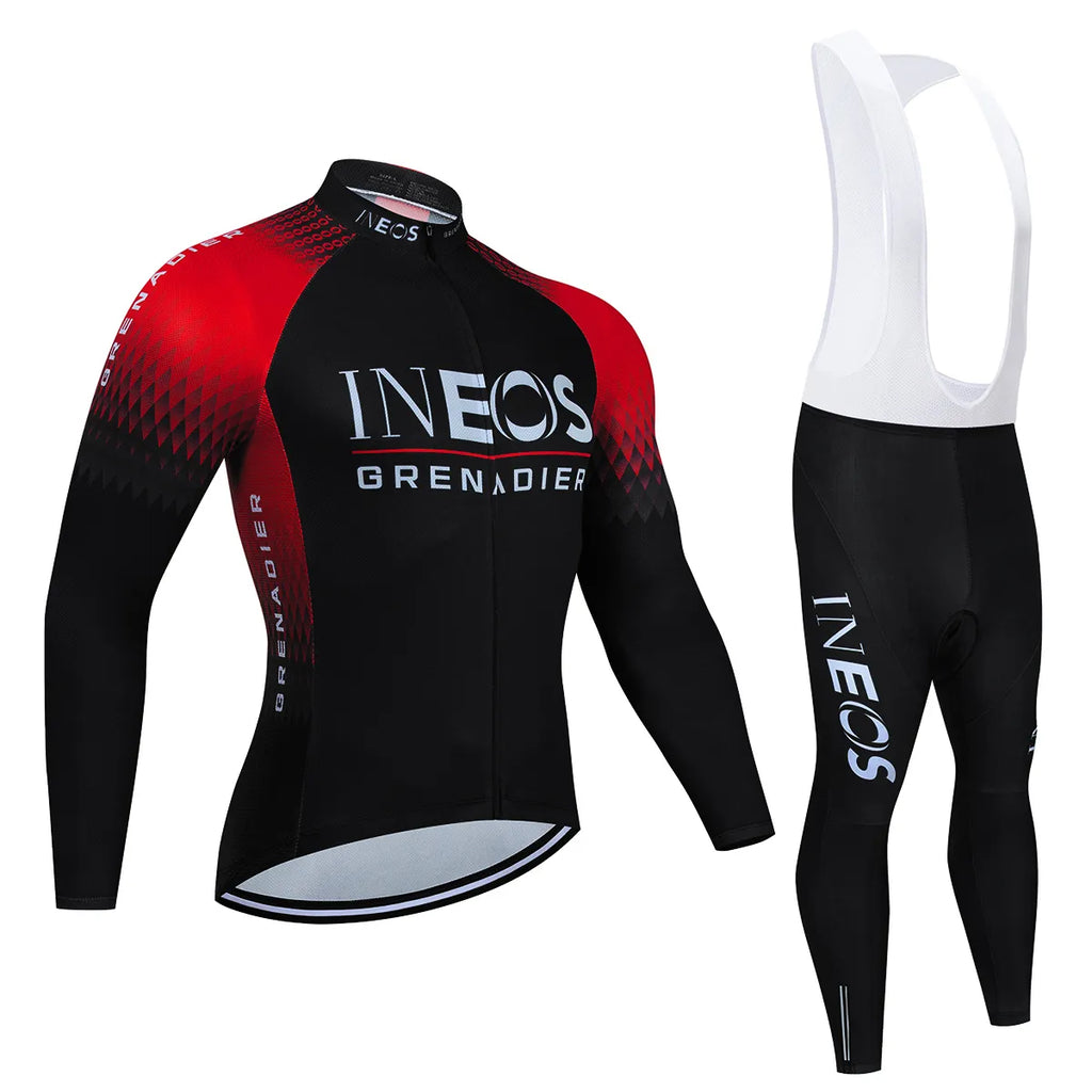 INEOS Autumn Long Set Sports Sets for Men Road Bike Jersey Bib Short Cycling Men's Uniform Man Clothes Bicycles Pro Suit Mens-WAYBIKER