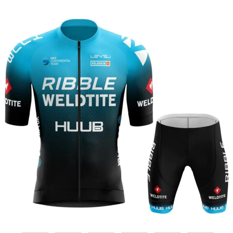 Huub Cycling Jersey Suit Men's Bicycle Short Sleeve Shorts Set Cycling Clothing Mountain Bike Bib Shorts Cycling Jersey Set 2023-WAYBIKER