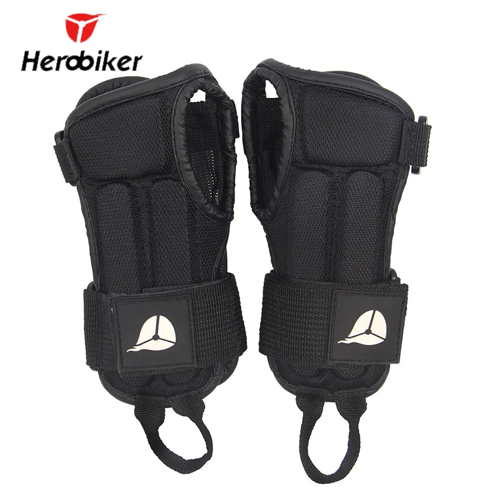 HEROBIKER Wrist Protection Skating Snowboard Skiing Armguard Adjustable Wrist Support Hand Protector Palm Padded Hand Guards-WAYBIKER